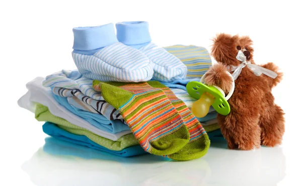 Pile of baby clothes isolated on white — Stock Photo, Image