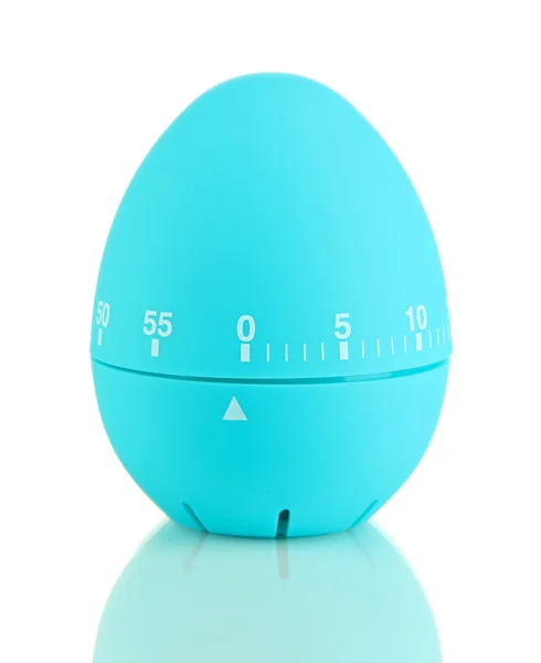 Temporizador de huevo azul, aislado en blanco Fotos de stock