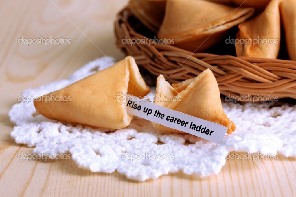 Fortune cookies on wooden table