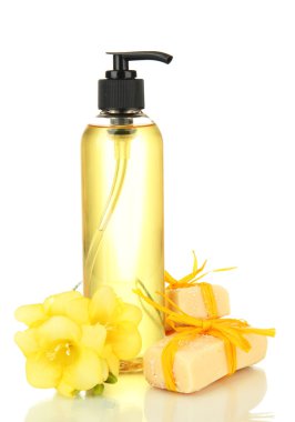 beyaz izole ve el yapımı Sıvı sabunlar