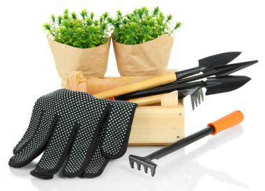 bahçe araçları beyaz üzerinde izole