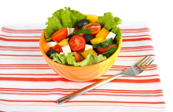 Tasty Greek salad isolated on white — Stock Photo, Image