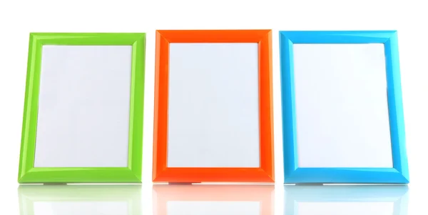 Colorful photo frames isolated on white — Stock Photo, Image