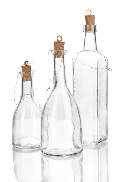 Original glass bottles isolated on white — Stock Photo, Image