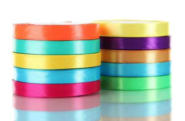 Many bright ribbons isolated on white — Stock Photo, Image