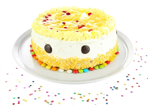 Tasty cake, isolated on white — Stock Photo, Image