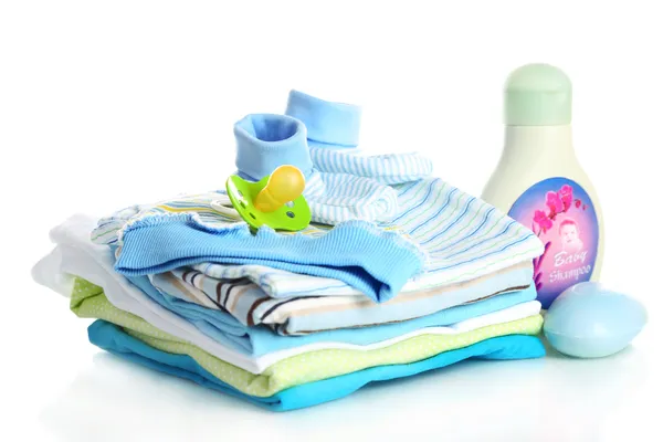 Högen av babykläder isolerad på vit — Stockfoto