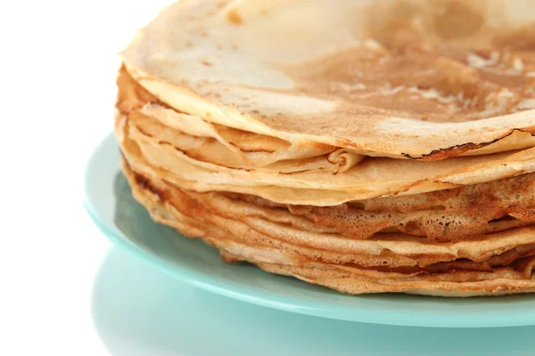 Pfannkuchen auf dem Teller in Großaufnahme — Stockfoto