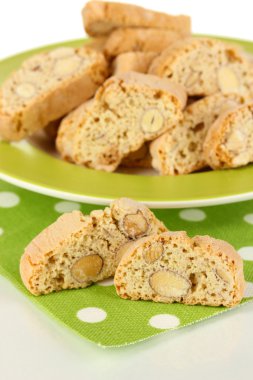 aromatik Çerezler cantuccini üzerinde beyaz izole