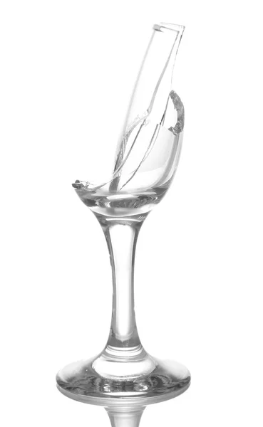 Broken wineglass isolated on white — Stock Photo, Image