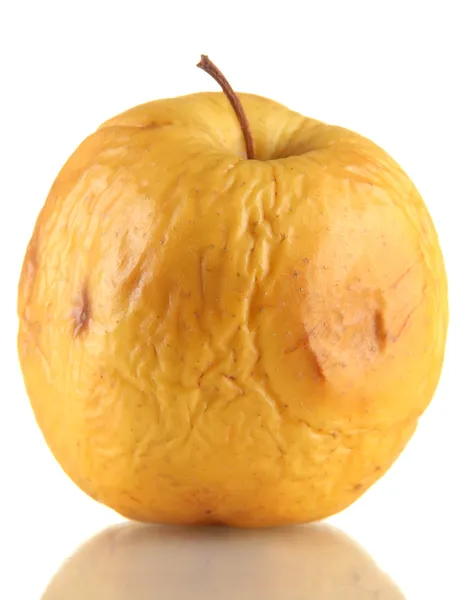 Κίτρινο apple ως έννοια δέρμα πρόβλημα, που απομονώνονται σε λευκό — Φωτογραφία Αρχείου