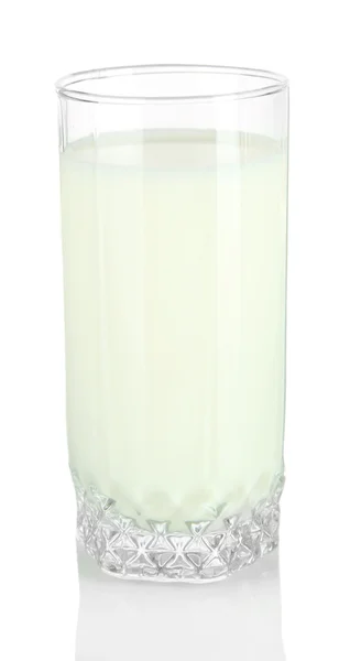 Vaso de leche aislado en blanco —  Fotos de Stock