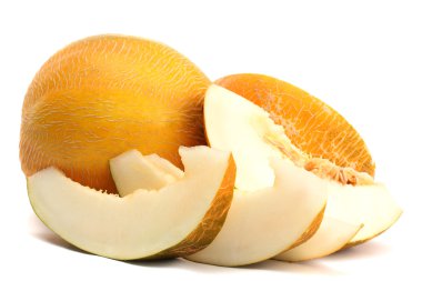 ripe sweet melons, isolated on white