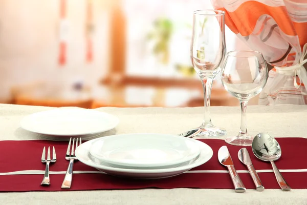 Holiday table setting at restaurant — Stock Photo, Image