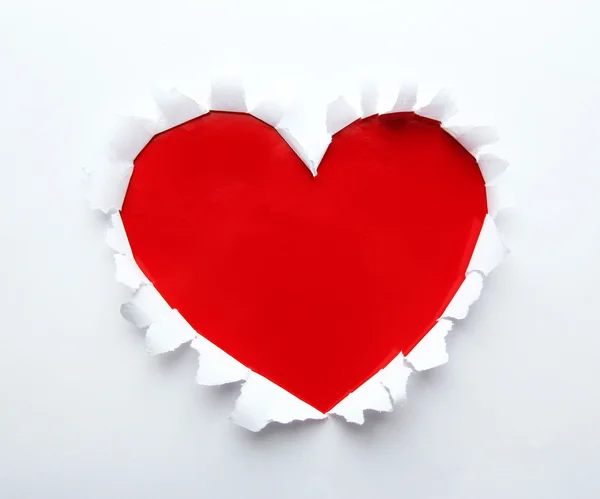 Beau papier déchiré en forme de coeur symbole — Photo