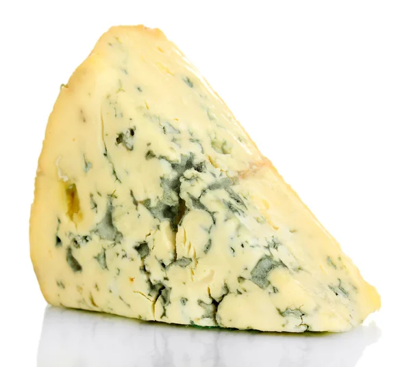 Blå ost isolerad på vitt — Stockfoto
