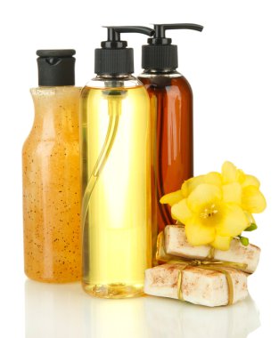 beyaz izole ve el yapımı Sıvı sabunlar