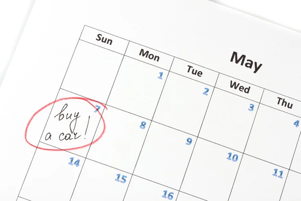 Notes on the calendar, close-up — Stock Photo, Image