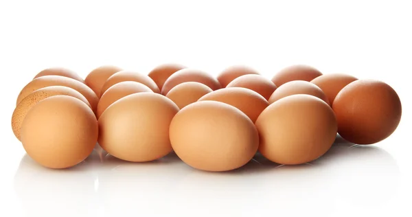 Many eggs isolated on white — Stock Photo, Image