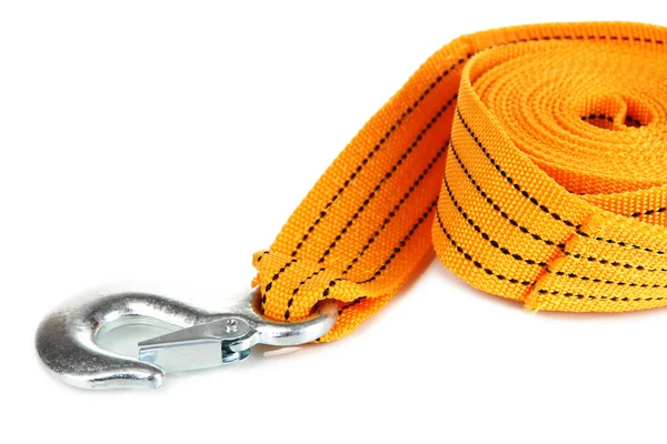 Tow rope for car isolated on white — Stock Photo, Image