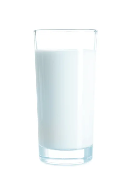 Vetro di latte isolato su bianco — Foto Stock