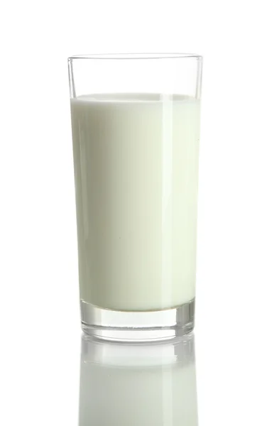 Vidro de leite isolado em branco — Fotografia de Stock