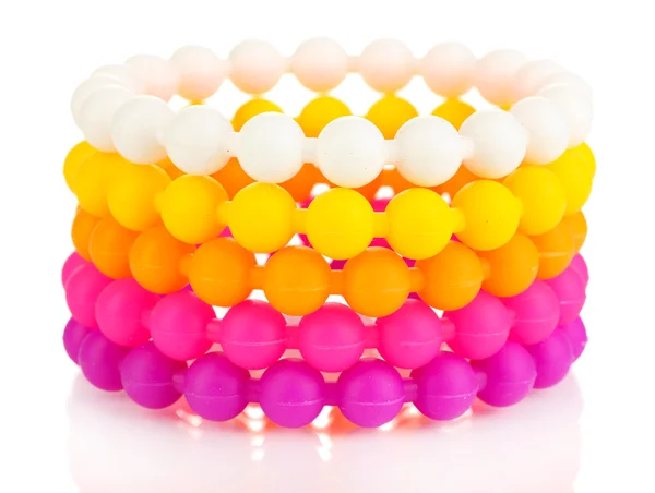 Colorful fashion bracelets isolated on white — Stock Photo, Image
