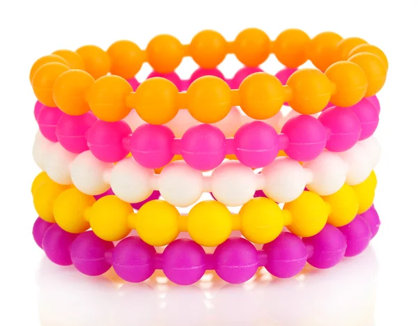 Colorful fashion bracelets isolated on white — Stock Photo, Image