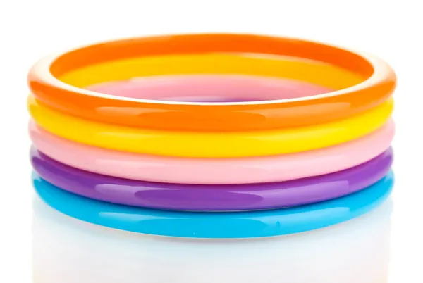 Colorful fashion bracelets isolated on white — Stock Photo, Image