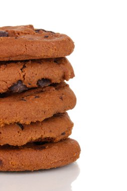 çikolata Çerezler üzerinde beyaz izole küçük parça.