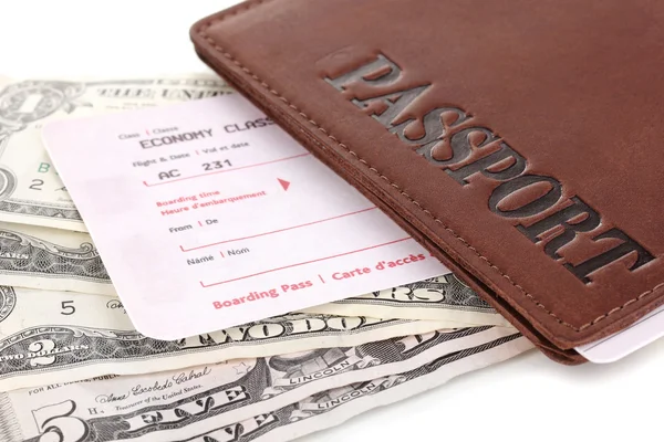 Passport and ticket close-up — Stock Photo, Image