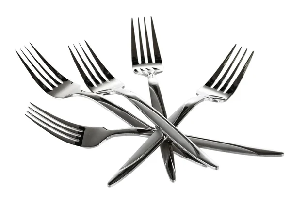 Een set van vorken geïsoleerd op wit — Stockfoto