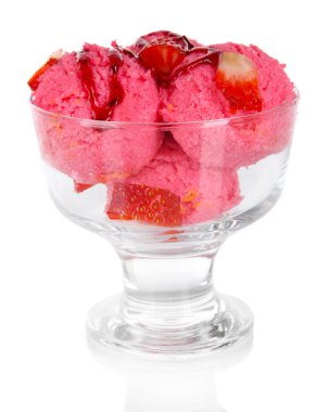 Lezzetli dondurma beyazda izole.