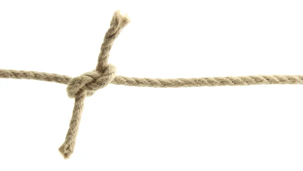 Cuerda con nudo, aislado en blanco — Foto de Stock
