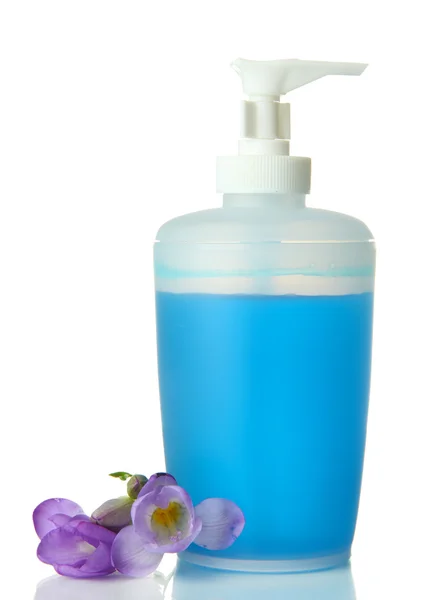 Bottle with liquid soap isolated on white — Stock Photo, Image