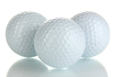 beyaz izole golf topları