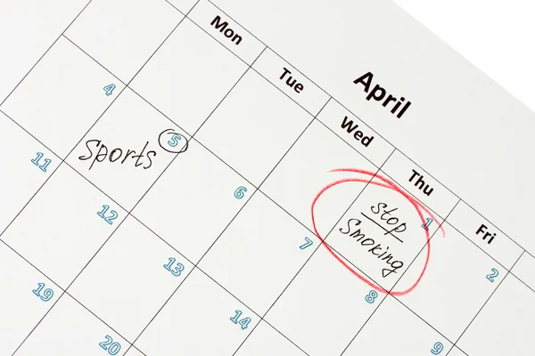 Poznámky v kalendáři, detail — Stock fotografie