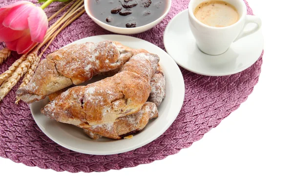 Lätt välsmakande frukost, isolerad på whit — Stockfoto