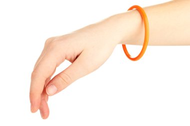 beyaz izole kadın elden renkli moda bilezik