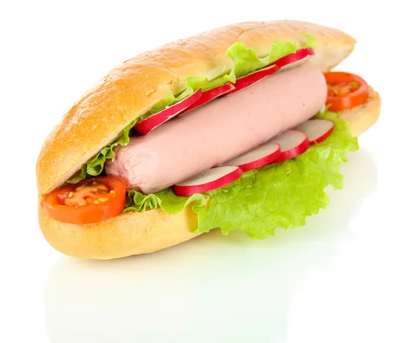 Smaczne hot doga z warzywami na białym tle — Zdjęcie stockowe
