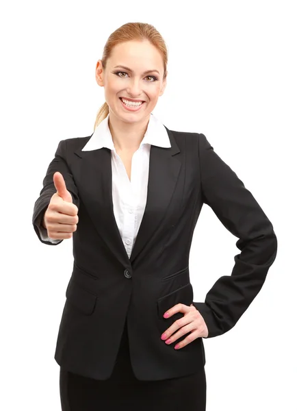 Retrato de mujer profesora, aislada en blanco — Foto de Stock