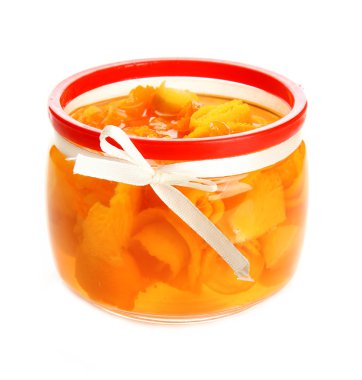 beyaz izole lezzet ile portakal reçeli