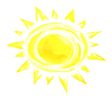Sun painting on white background clipart