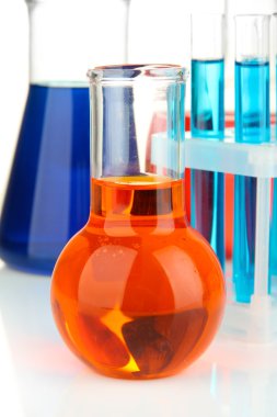 test tüpleri üzerinde beyaz izole