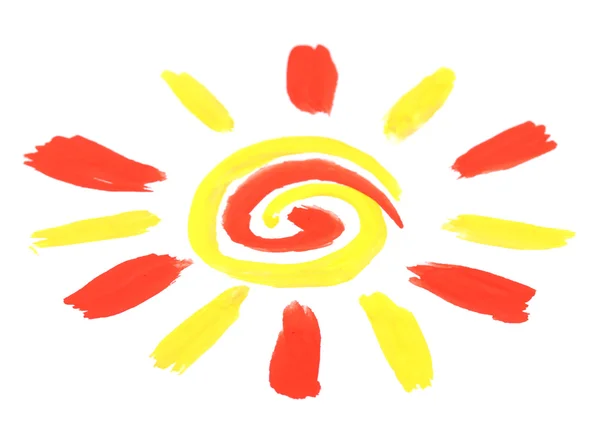 Sonnenmalerei auf weißem Hintergrund — Stockfoto