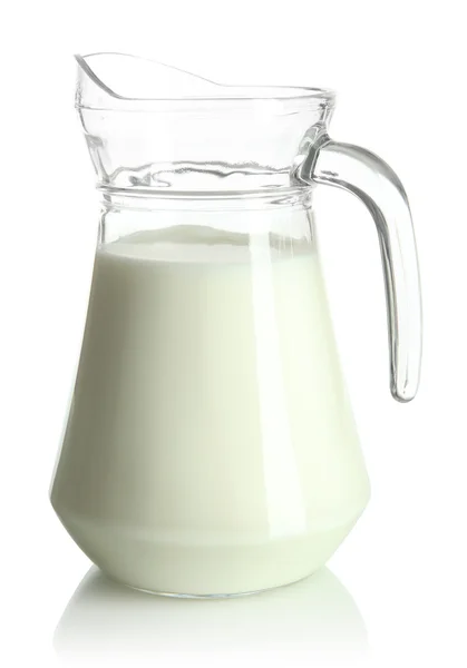 Pitcher of milk isolated on white — Stock Photo, Image