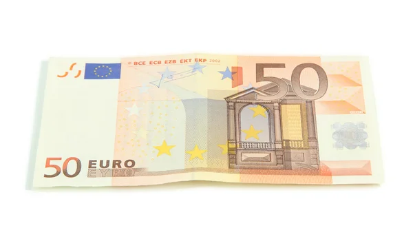 Billets en euros isolés sur un blanc — Photo