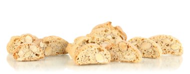 aromatik Çerezler cantuccini üzerinde beyaz izole