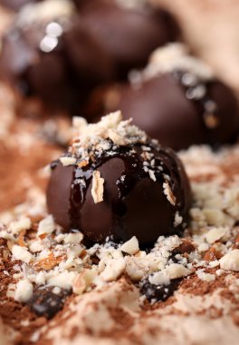 fındık, çikolata şekerleme yakın çekim