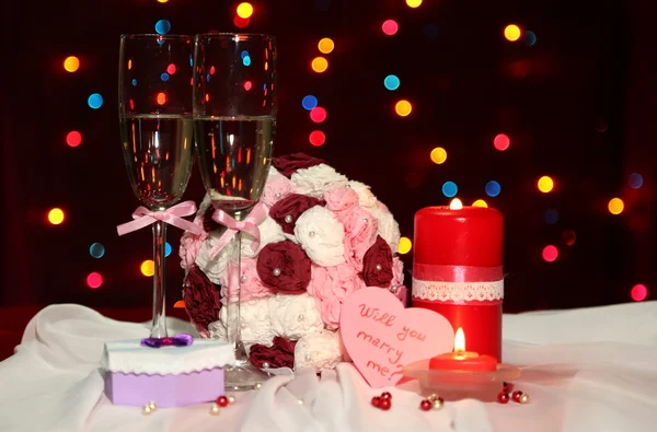 Composizione San Valentino su sfondo luci — Foto Stock